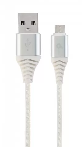 Cablexpert CC-USB2B-AMmBM-2M-BW2 USB to micro USB 2.0m Silver-White