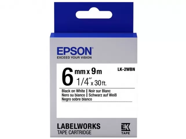 Epson C53S652003 LK2WBN Blk/Wht 6mm/9m