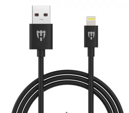 HELMET Lightning to USB 1m Basic Black