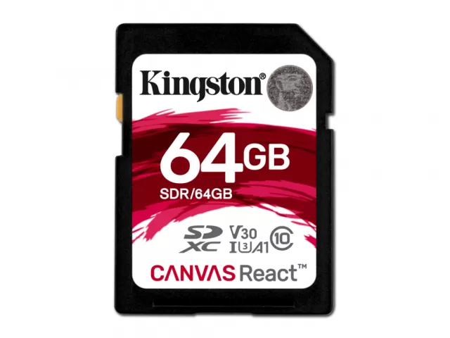 Kingston Canvas React SDR/64GB Class U3 UHS-I 633x 64GB