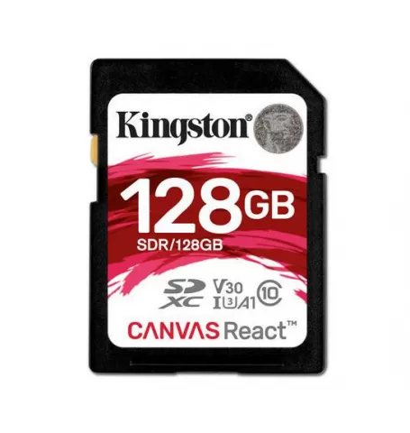 Kingston Canvas React SDR/128GB Class U3 UHS-I 633x 128GB