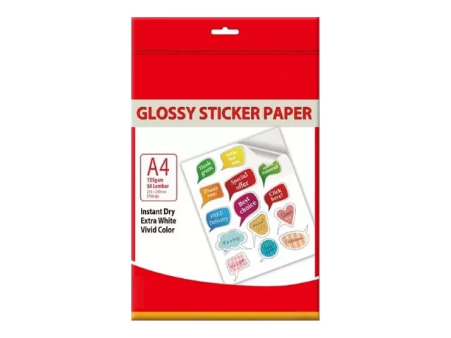 Photo Paper Sticker A4 135g 50p Glossy