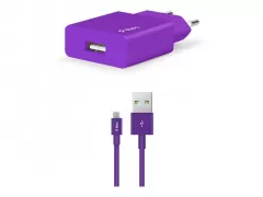 Ttec Smart Travel with cable USB-A  to MicroUSB Purple