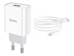 Charger Hoco C81A Asombroso + Lightning Cable White