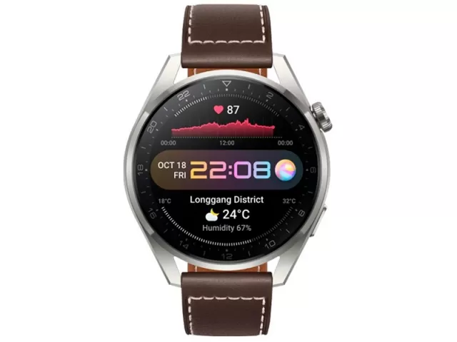 Huawei Watch 3 Pro 48mm Brown Leather Strap Gray