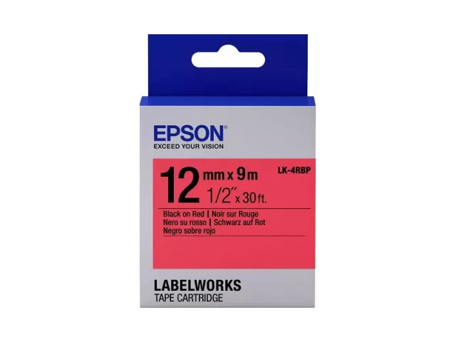 Epson C53S654007 LK4RBP Pastel Black/Red 12mm/9m